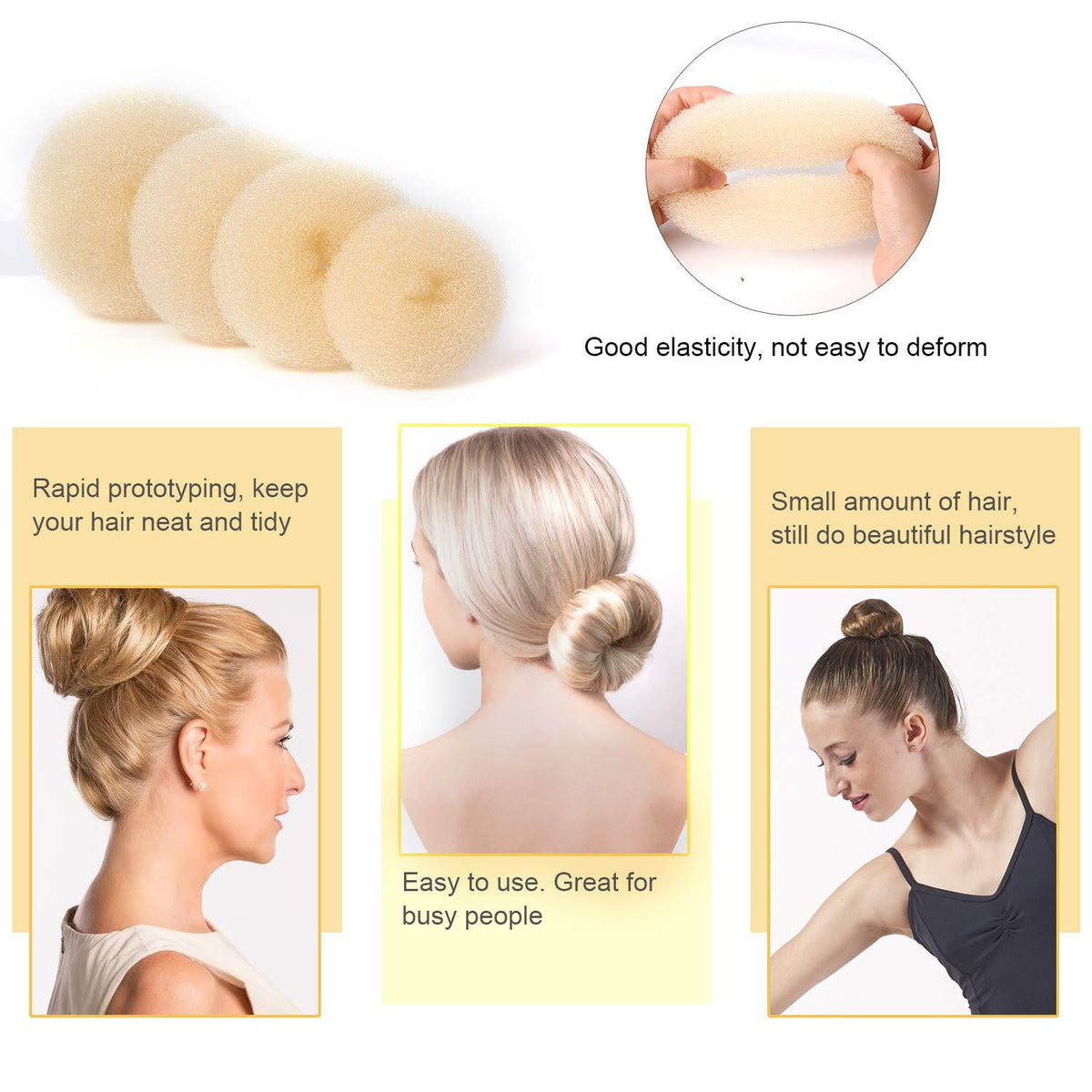 Donut Hair Bun Maker Set 7-teilig Haarknoten Former Haarband