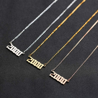 AFSTALR Birth Year Number Necklace Women Birthday Gifts Charm Friendship for Girls Gold