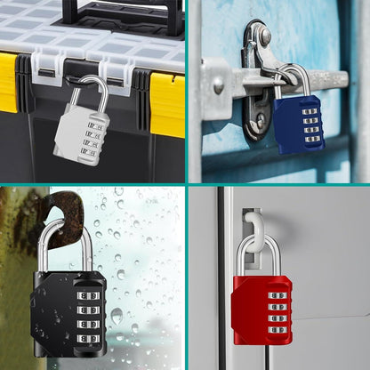 Vorhängeschloss Zahlencode 4-stellig rot für Fitnessstudio Schule 1