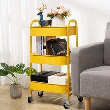 DOEWORKS Rollwagen Metall 3-Etagen Gelb Utility Cart Stabil