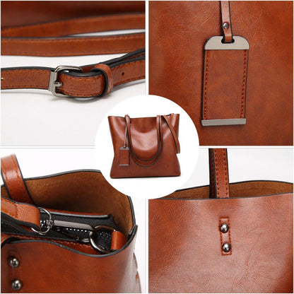 Handtasche Damen PU-Leder Tote Schulterriemen Vertikal Schwarz