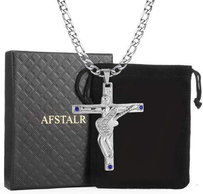 Johnny Hallyday Kreuz Anhänger Halskette Gitarre Rocker Silber Damen