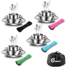 Odoland Campingbesteck Set 29-teilig Edelstahl Outdoor