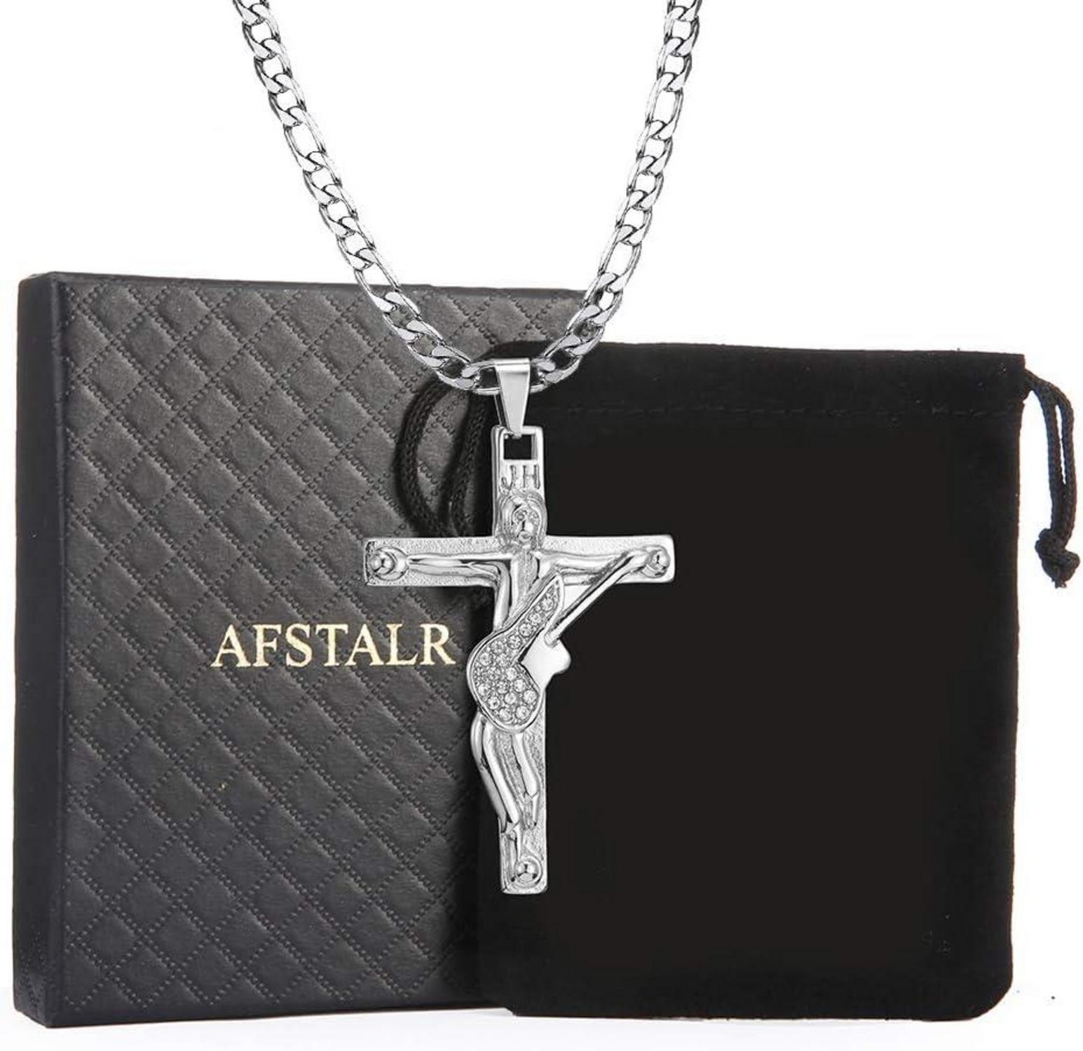 Kreuz Johnny Hallyday Anhänger Gitarre Rocker Silber Edelstahl