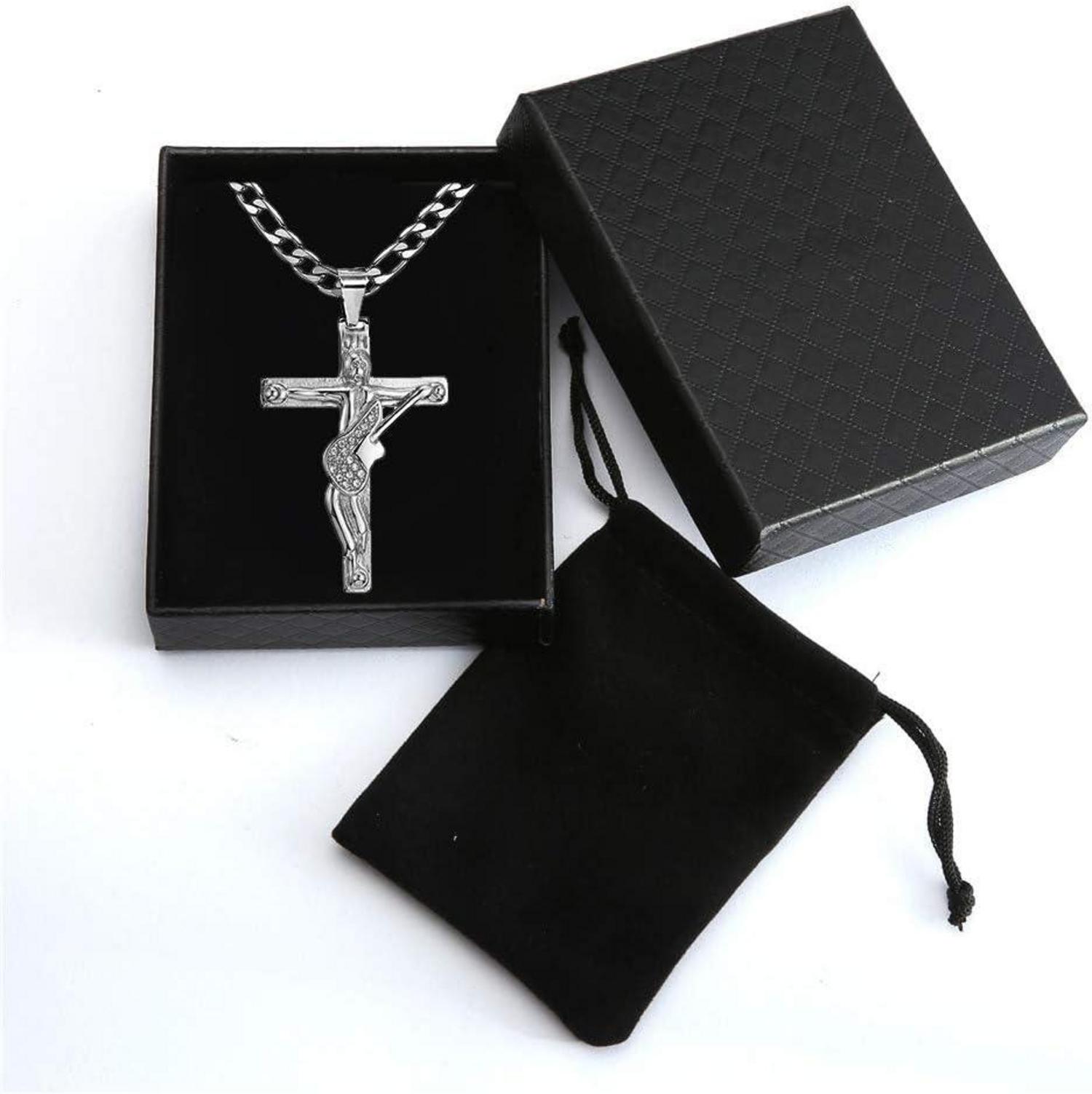 Kreuz Johnny Hallyday Anhänger Halskette Gitarre Rocker Silber