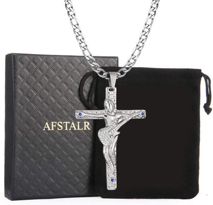 Kreuz Johnny Hallyday Anhänger Halskette Silber Gitarre