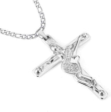 Kreuz Johnny Hallyday Anhänger Halskette Silber Metall