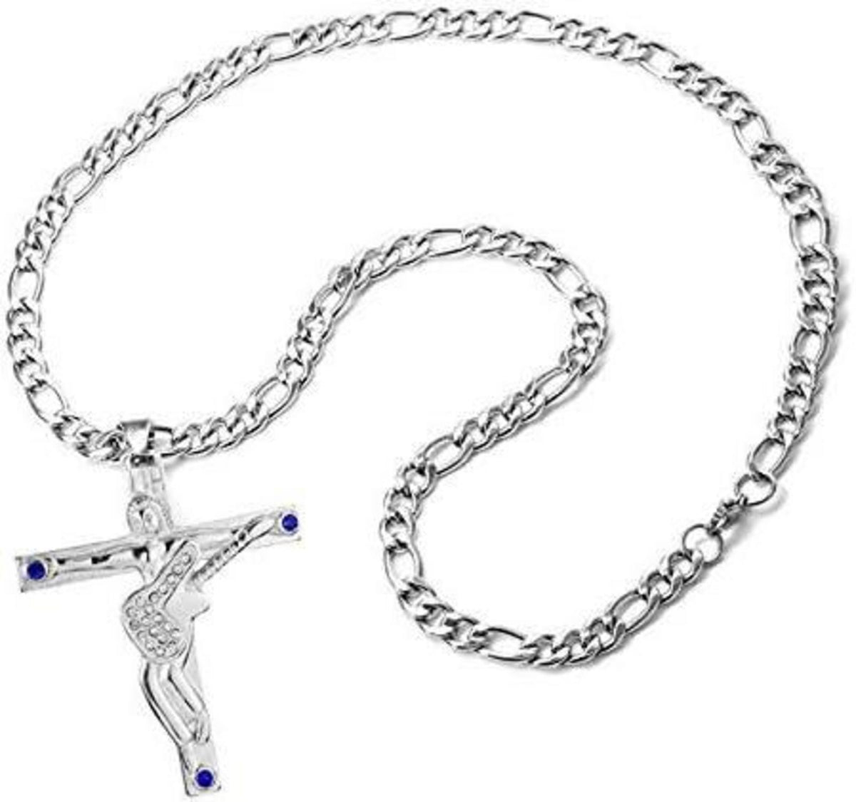 Johnny Hallyday Kreuz Anhänger Halskette Gitarre Rocker Silber Metall