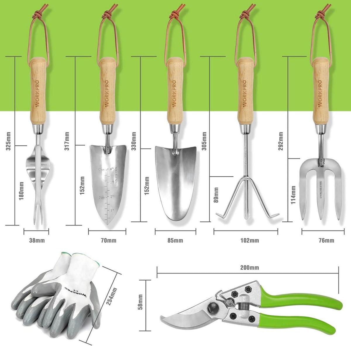 Gartenwerkzeug Set 8-in-1 mit Aufbewahrungstasche und