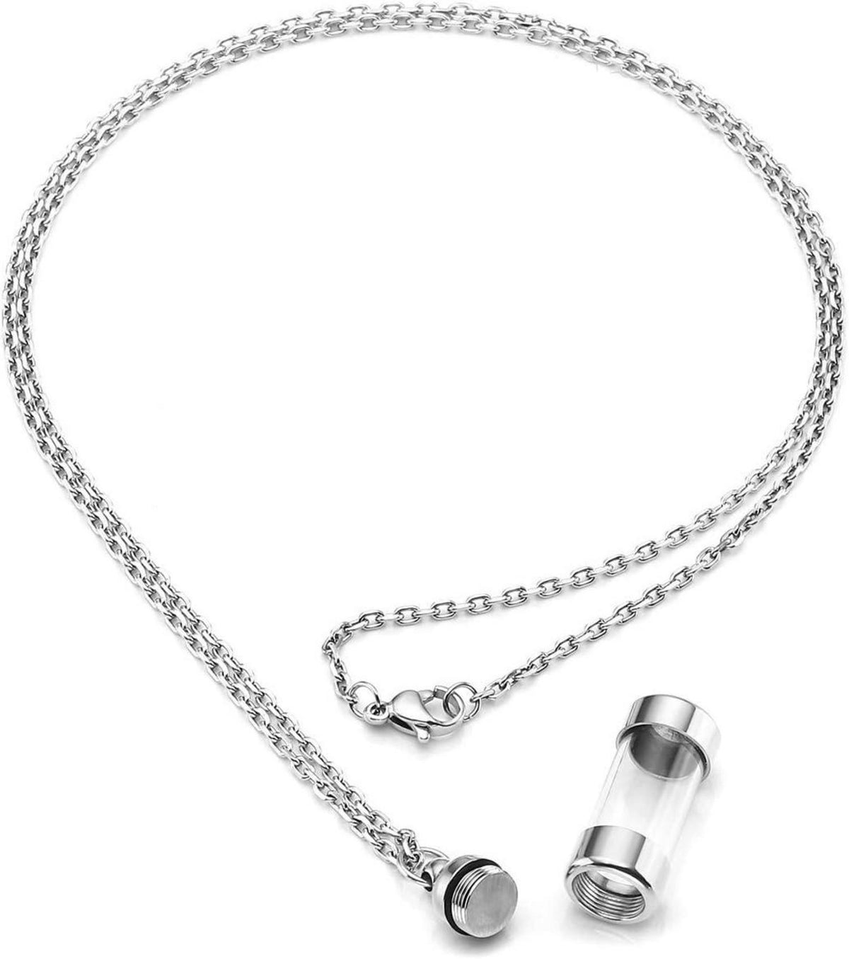 Edelstahl Asche Schmuck Flasche Anhänger Kette Gedenk