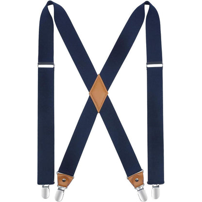 Herren Hosenträger X-Form 3,5cm mit 4 starken Metallclips, verstellbar