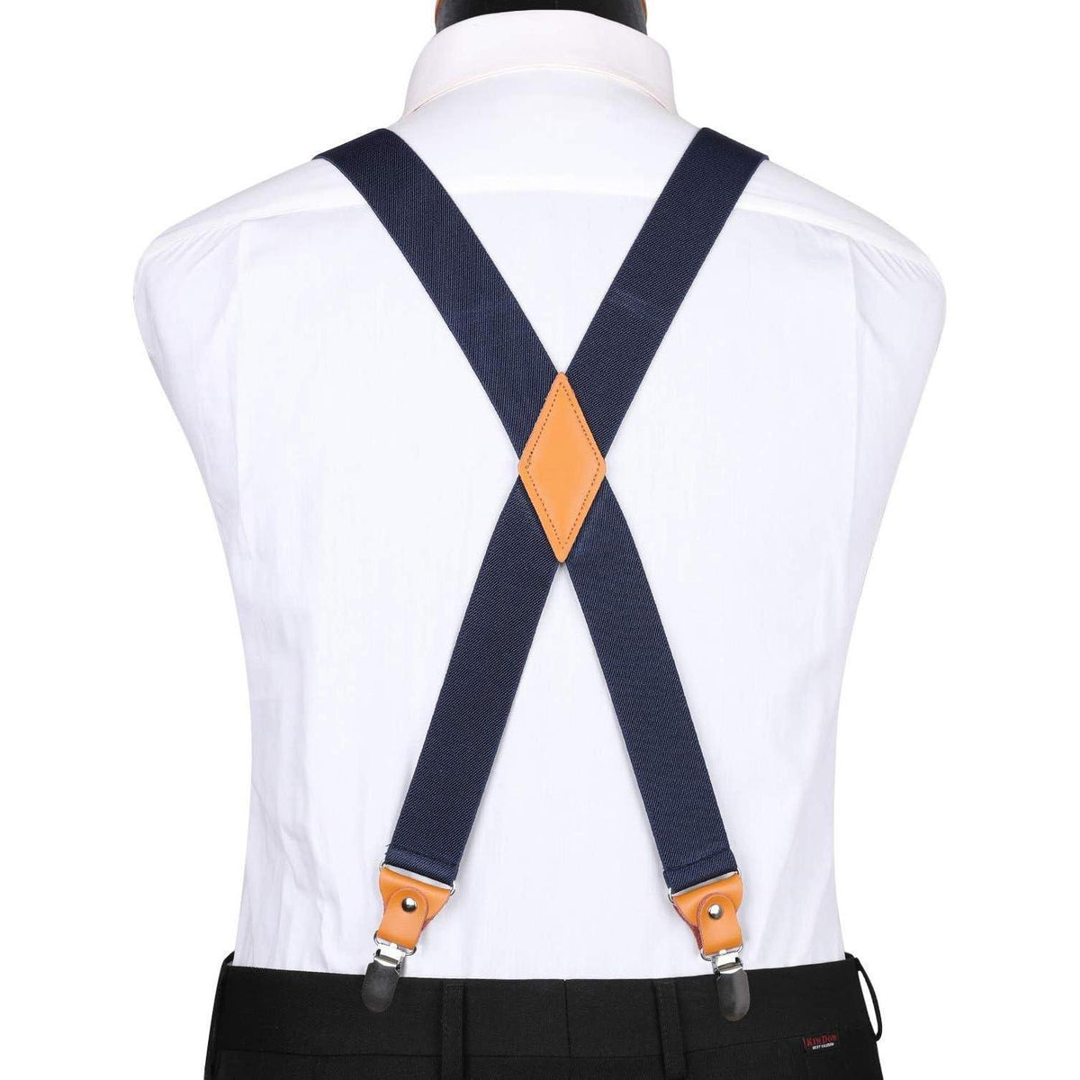 Herren Hosenträger X-Form 3,5cm mit 4 starken Metallclips, verstellbar