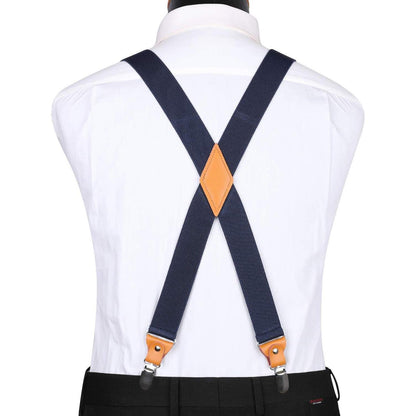 Herren Hosenträger X-Form 3,5cm mit 4 starken Metallclips, verstellbar