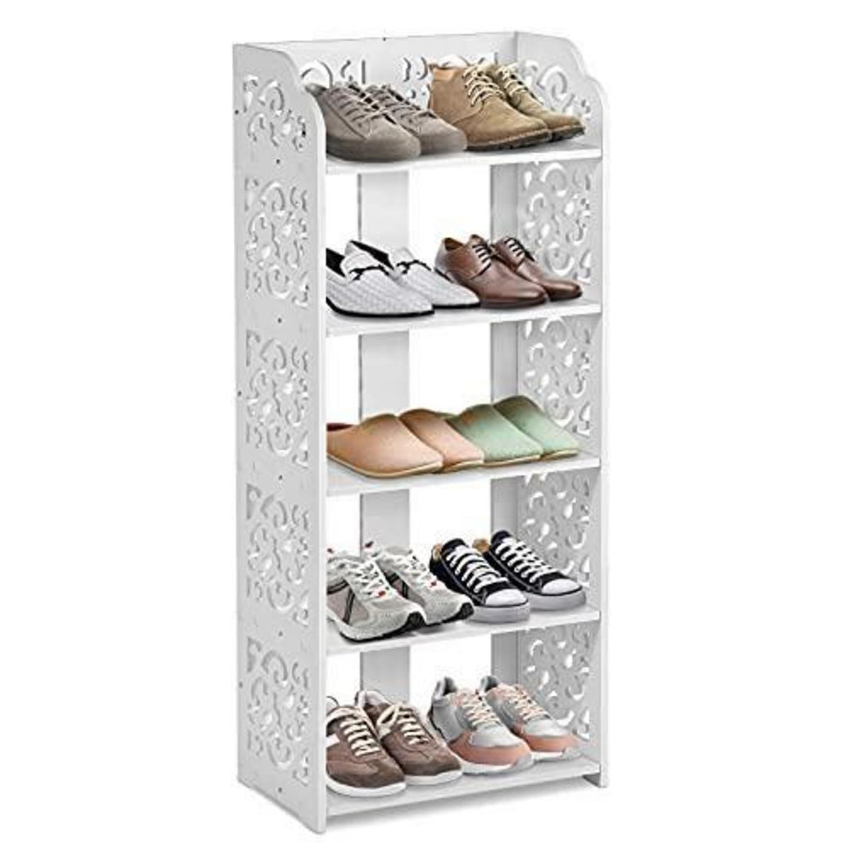 5-Etagen Schuhregal weiß – Schuhschrank für Flur & Eingang