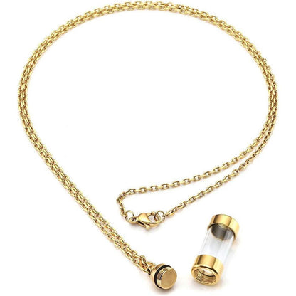 Edelstahl Asche Schmuck Flaschenanhänger Kette Gedenk Halskette