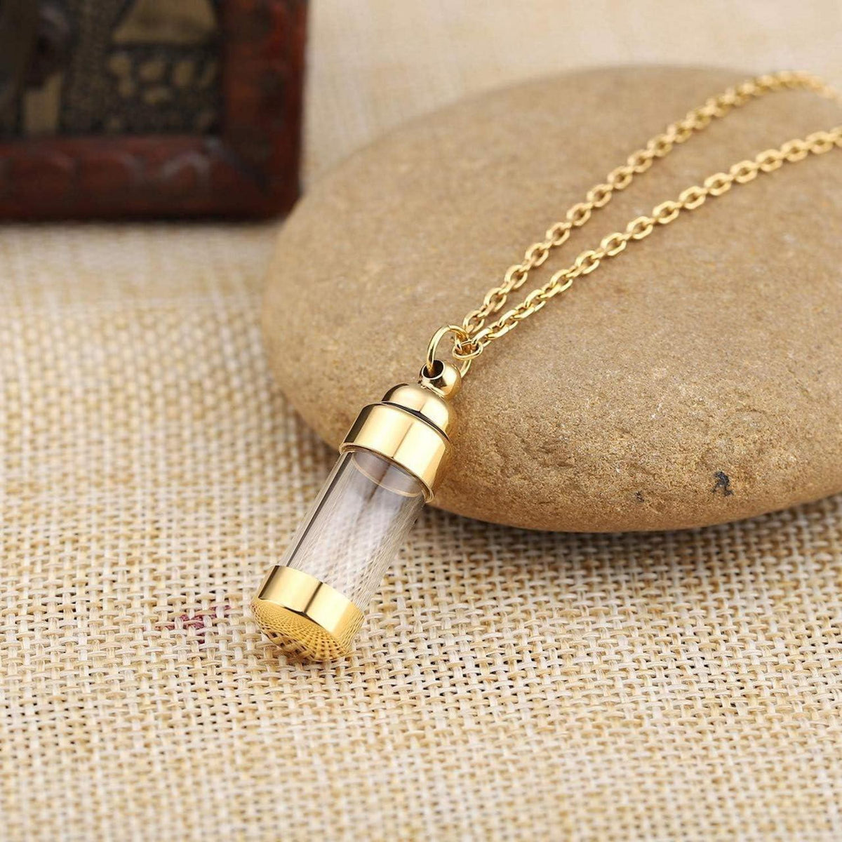Edelstahl Asche Schmuck Flaschenanhänger Kette Gedenk Halskette