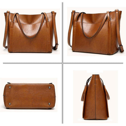 Damen Groß Shopper Handtasche PU-Leder Schultertasche