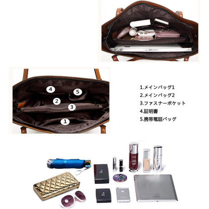 Damen Groß Shopper Handtasche PU-Leder Schultertasche