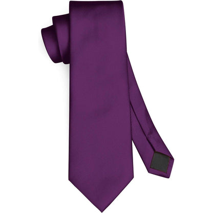 Krawatten-Set Herren Lila Einstecktuch Hochzeit Elegant