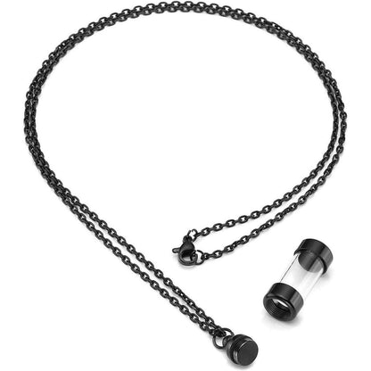 Edelstahl Asche Schmuck Flasche Anhänger Kette Gedenk Halskette