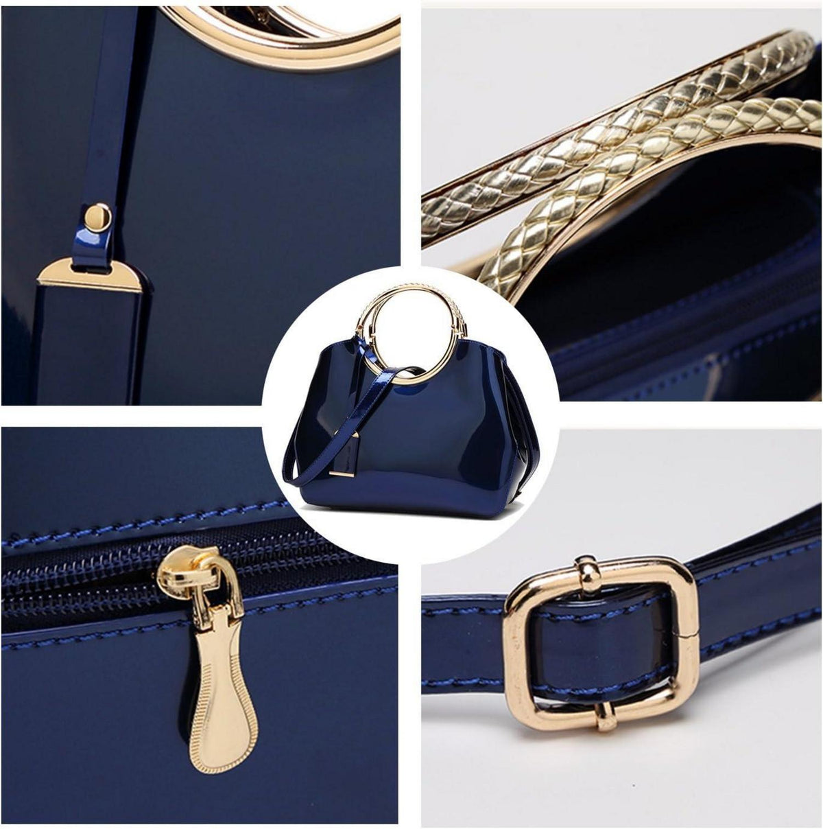 Coolives Damen Handtasche PU-Lackleder Hochzeit Abendtasche EINWEG