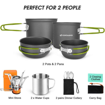 Camping Geschirr Set 16-teilig für 2 Personen Outdoor