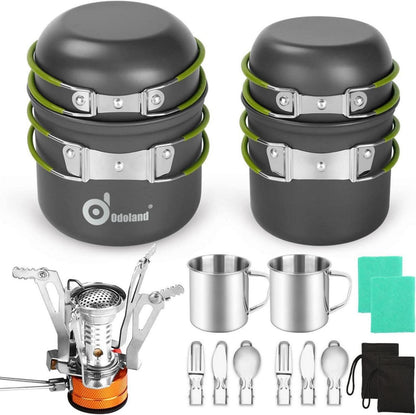 Camping Kochgeschirr Set 16-teilig für 2 Personen Outdoor Aluminum