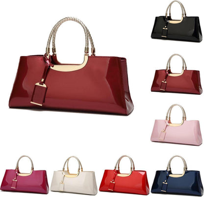 Coolives Damen Handtasche PU-Lackleder Henkeltasche Umhängetasche EINWEG