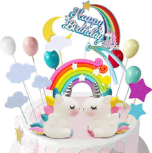 iZoeL Tortendeko Einhorn Regenbogen Happy Birthday Kuchenaufsatz