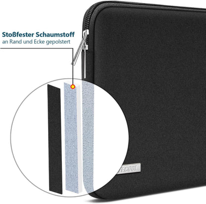 TECOOL 13-Zoll Laptop Tasche Hülle MacBook Air Pro Surface Pro iPad Pro(M4) Air(M2) 2024, Schwarz