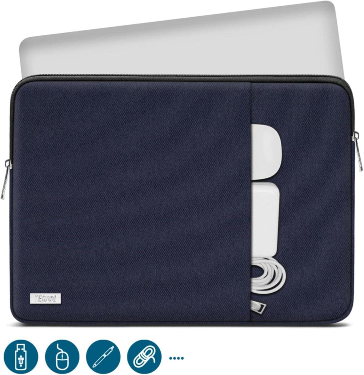 TECOOL 15,6 Zoll Laptop Tasche Dunkelblau - Stoßfestes