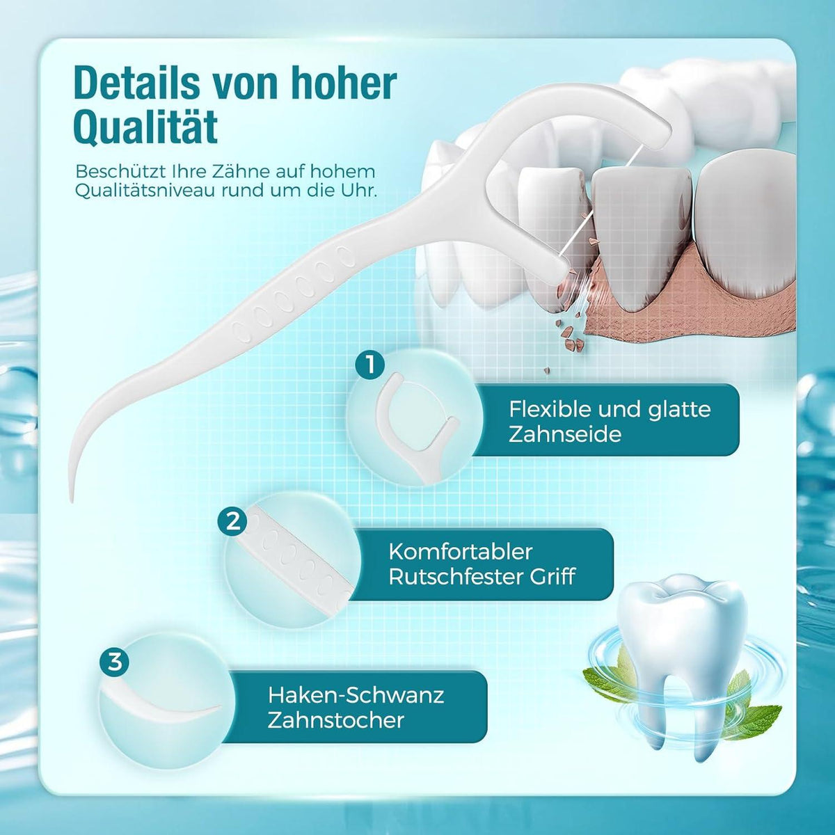 Dental Floss Interdental Sticks 340 Stück Zahnseide Zahnpflege Y-Form Design