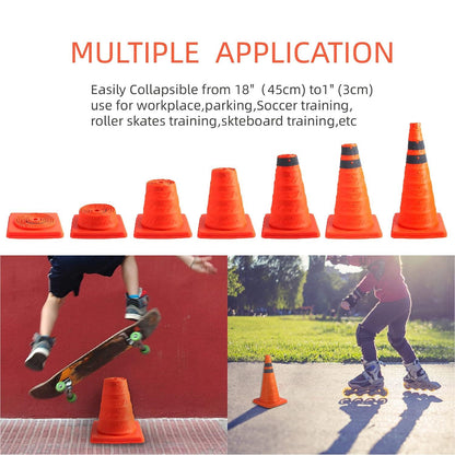1Pack 18 Zoll zusammenklappbare Verkehrskegel orange 45 cm
