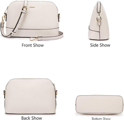 Damen Handtasche Shopper Schultertasche Blau 4-teiliges Set Beige
