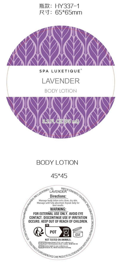 SPA LUXETIQUE Lavendel Pflegeset für Frauen 6-teilig - Reiseset mit Duschgel, Bodylotion, Schaumbad, Handcreme, Leinentasche