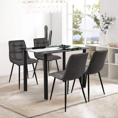 Gepolsterte Esszimmerstühle Grau 2er Set in Lederoptik