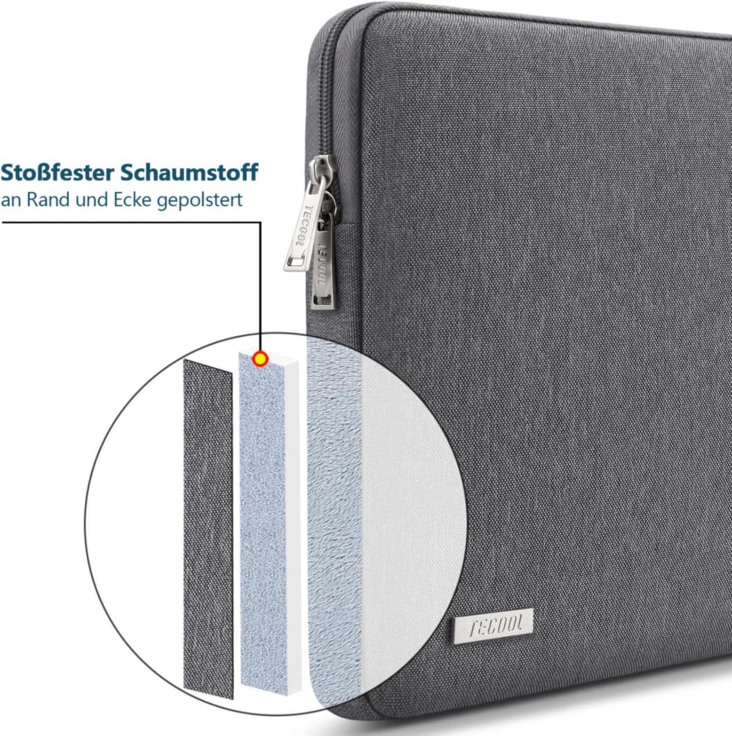 TECOOL 12,3-13 Zoll Laptop Tasche Hülle für MacBook Air Pro 13 iPad Pro Air dunkelgrau