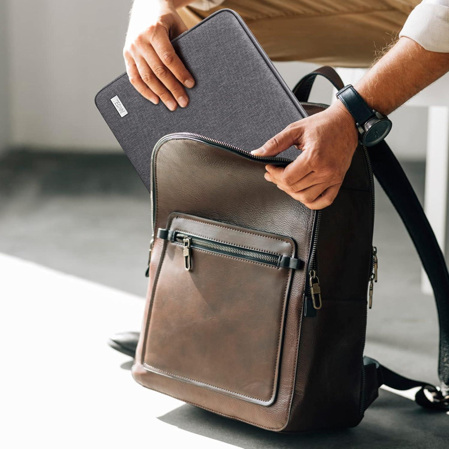 TECOOL 12,3-13 Zoll Laptop Tasche Hülle für MacBook Air Pro 13 iPad Pro Air dunkelgrau