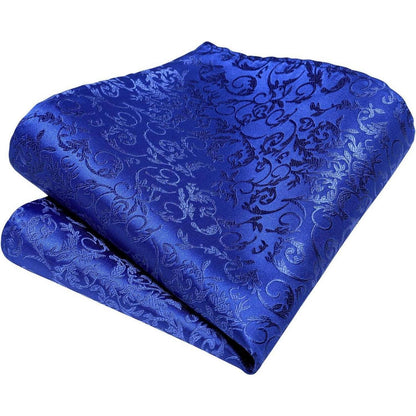 Krawatten-Set Paisley mit Einstecktuch, Königsblau