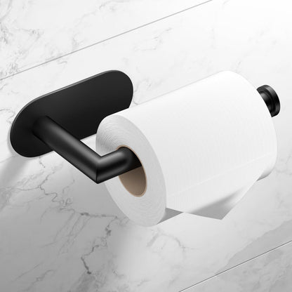 Toilettenpapierhalter ohne Bohren, matt schwarz, Edelstahl