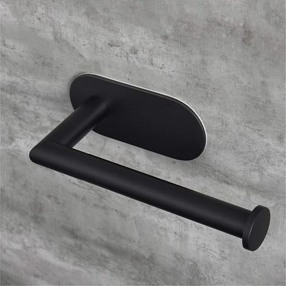 Toilettenpapierhalter ohne Bohren, matt schwarz, Edelstahl