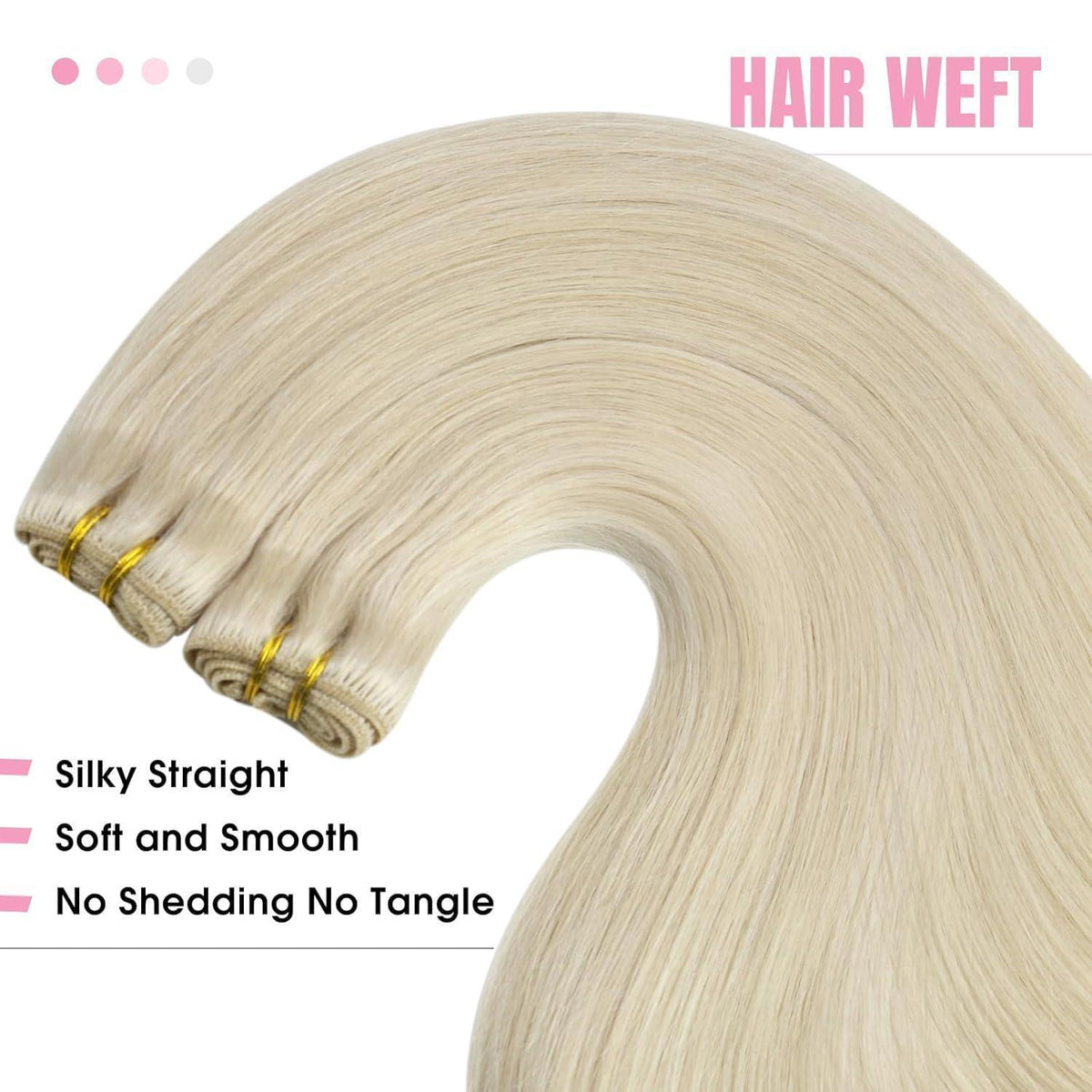 Echthaar Tressen Blond 35cm - Remy Weft Extensions