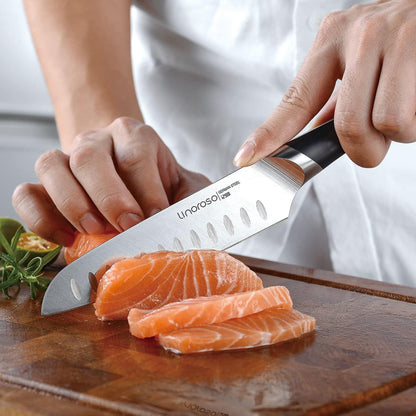 Linoroso Santoku Messer 6 Zoll Ultra Scharfes Küchenmesser in