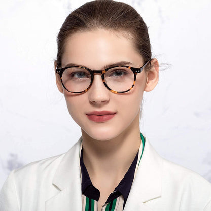 Vintage Runden Brillenrahmen Nerdbrille Retro Klare Linse Unisex