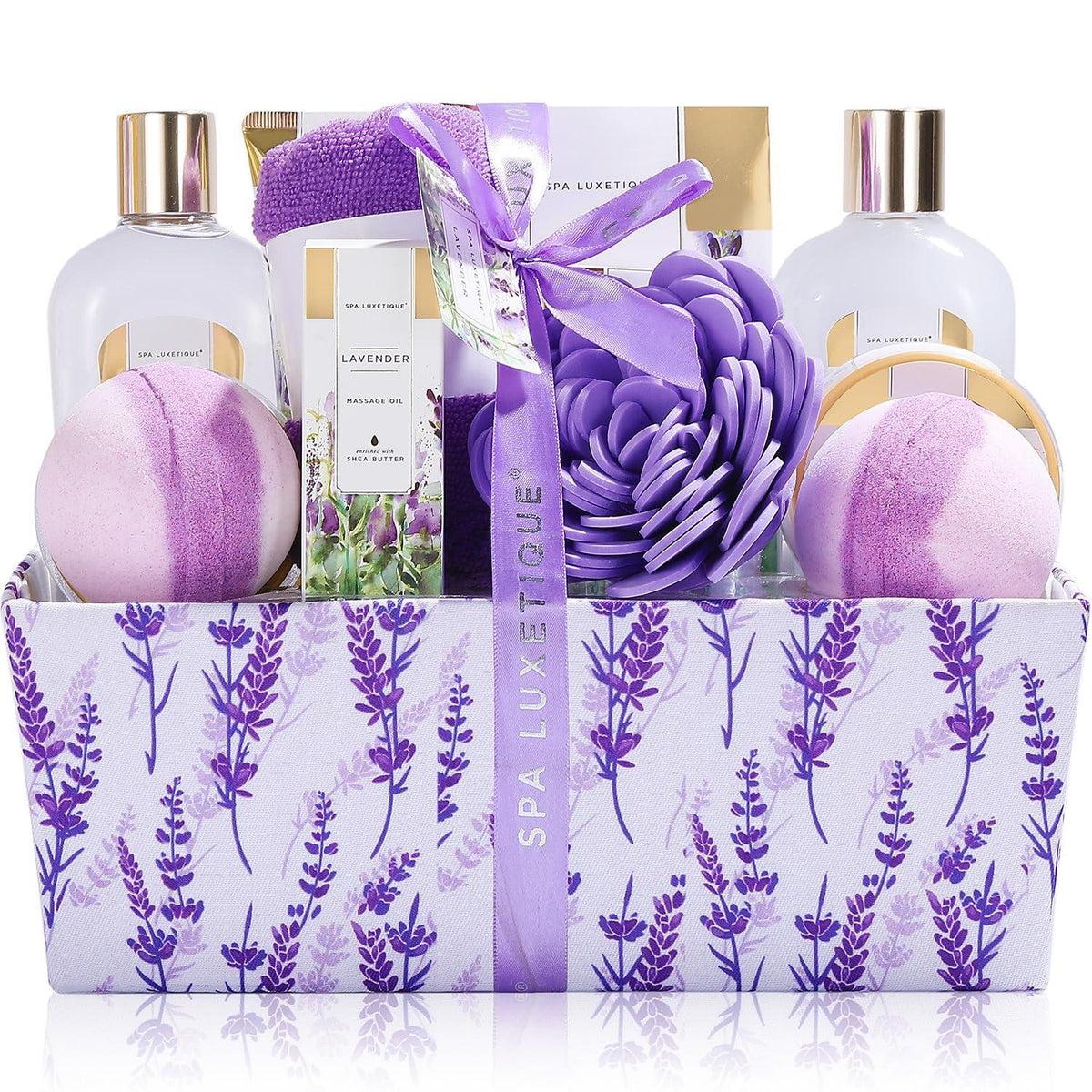 Geschenkset SPA LUXETIQUE Lavendelduft Badebomben Handcreme Duschgel