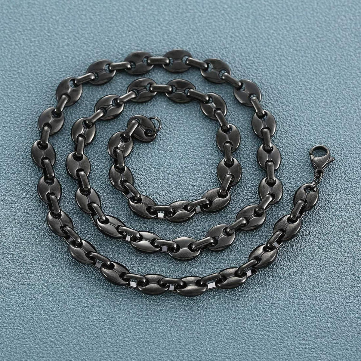 AFSTALR Herren Halskette Edelstahl Kaffeebohne Armband Set Silber Gold Schwarz