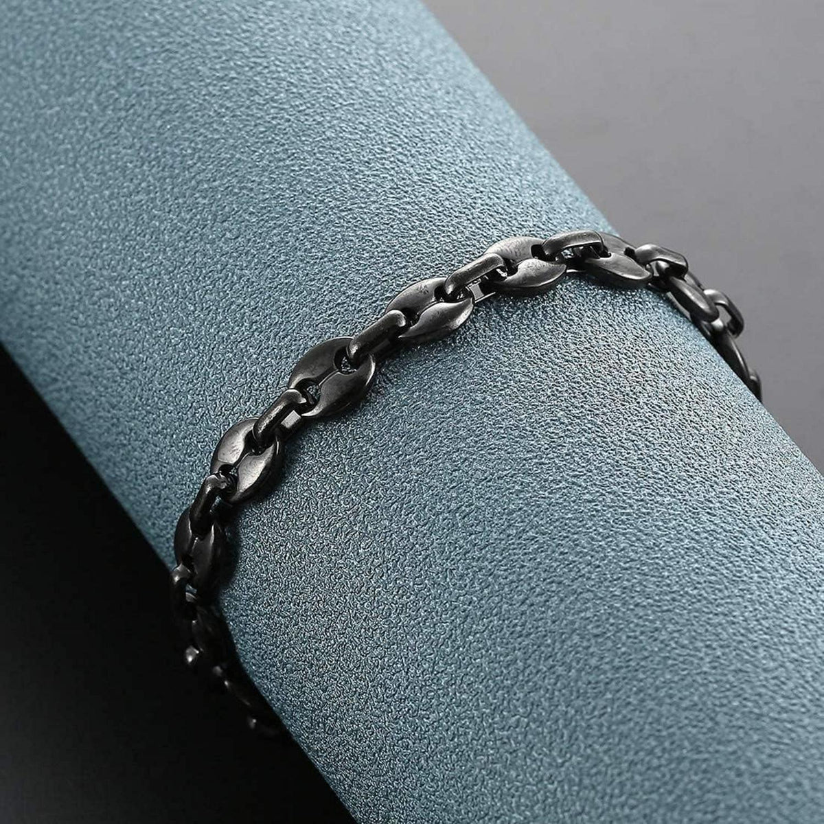 Herren Halskette Edelstahl Kaffeebohne Armband Set Silber/Gold/Schwarz 61CM