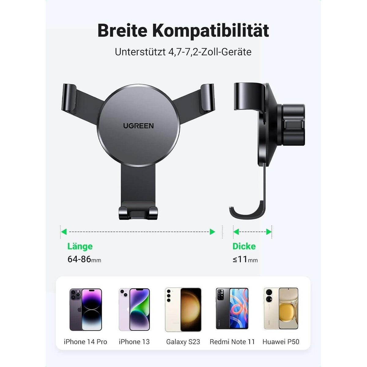 Ugreen Auto Handyhalterung Lüftungsschlitz Bombenfest Schwarz