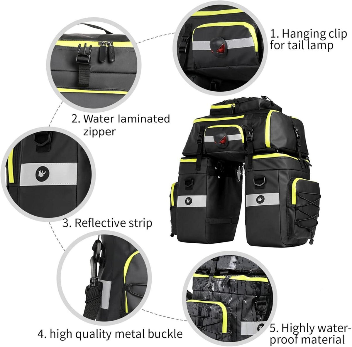 BAIGIO Fahrradtasche 3-in-1 Multifunction wasserdicht 75L Gepäckträgertasche