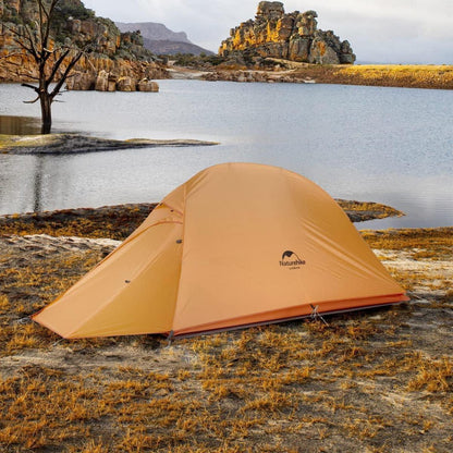 Leichtes 1-Personen Kuppelzelt Orange 210T Wasserdicht